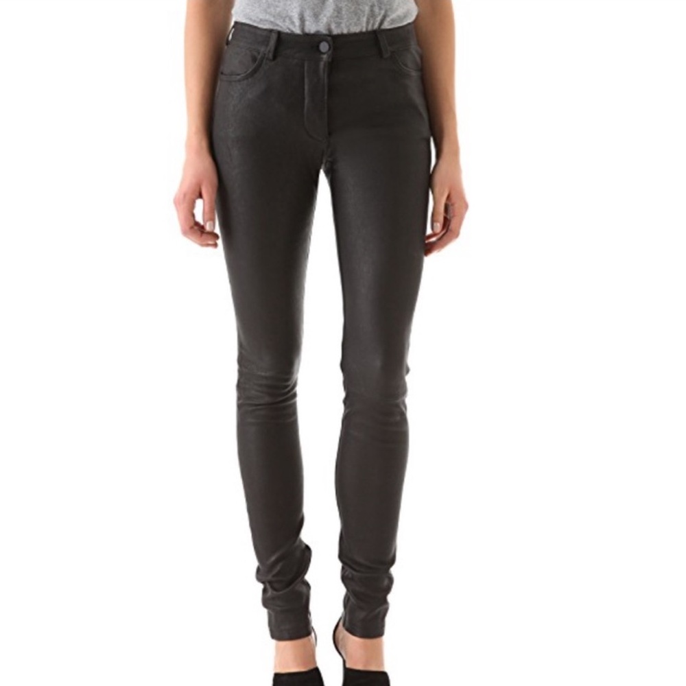 T by Alexander Wang lambskin leather pants leggings size 26